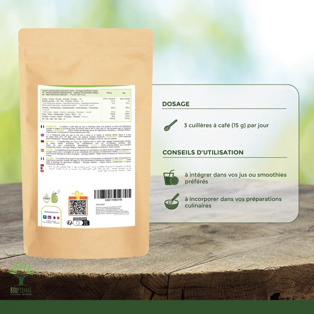 Moringa Bio - 300 g — BIOPTIMAL