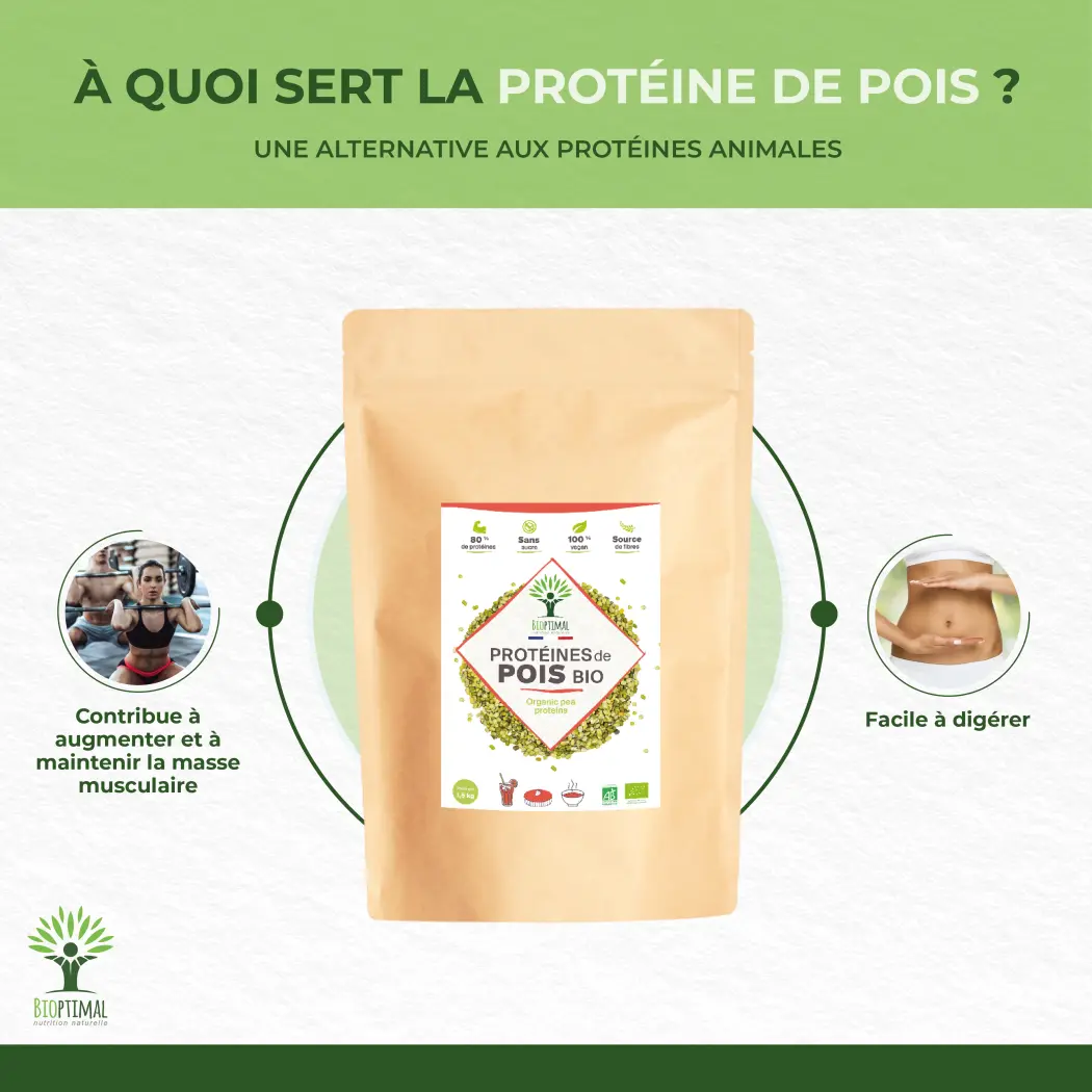 Bio-Erbsenprotein - Energie, Sport, Bodybuilding - 3000 g — BIOPTIMAL