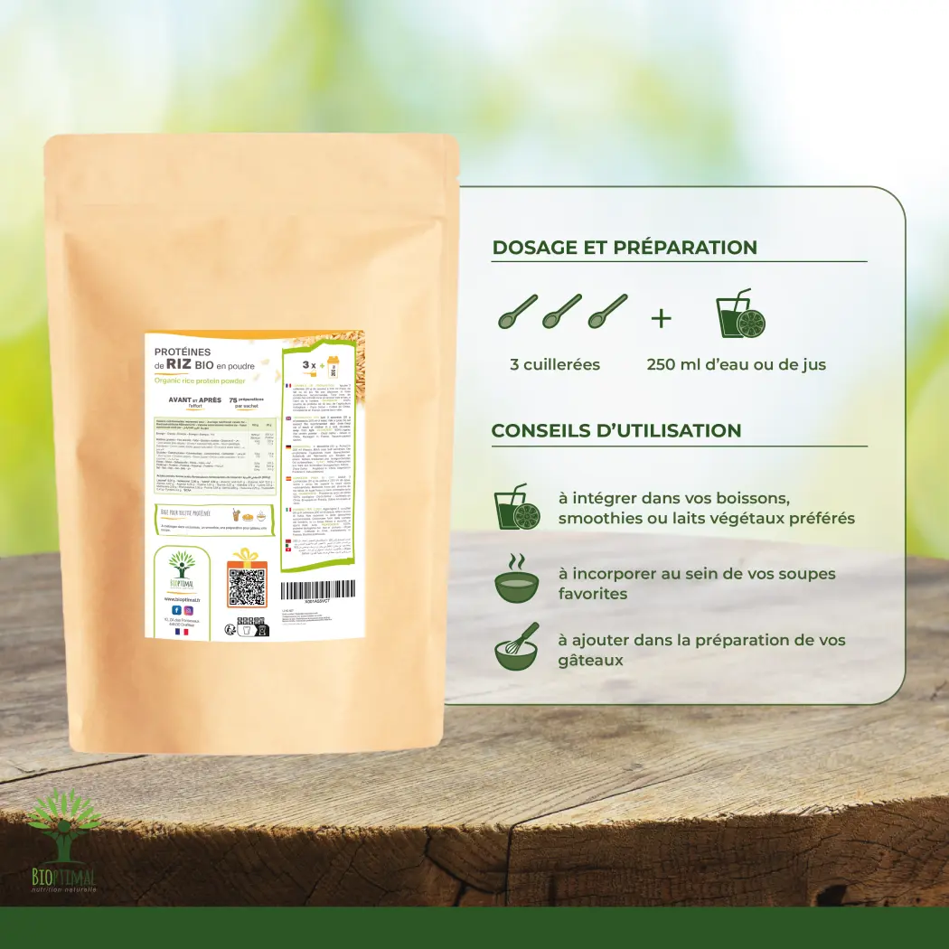 Protéine de riz bio - 3000 g — BIOPTIMAL