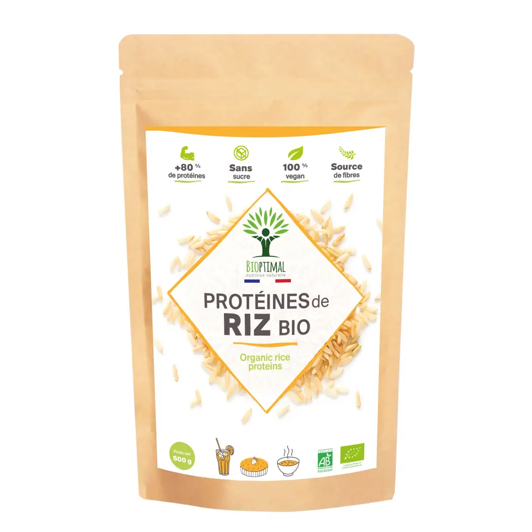 Protéine de riz bio - 500 g — BIOPTIMAL
