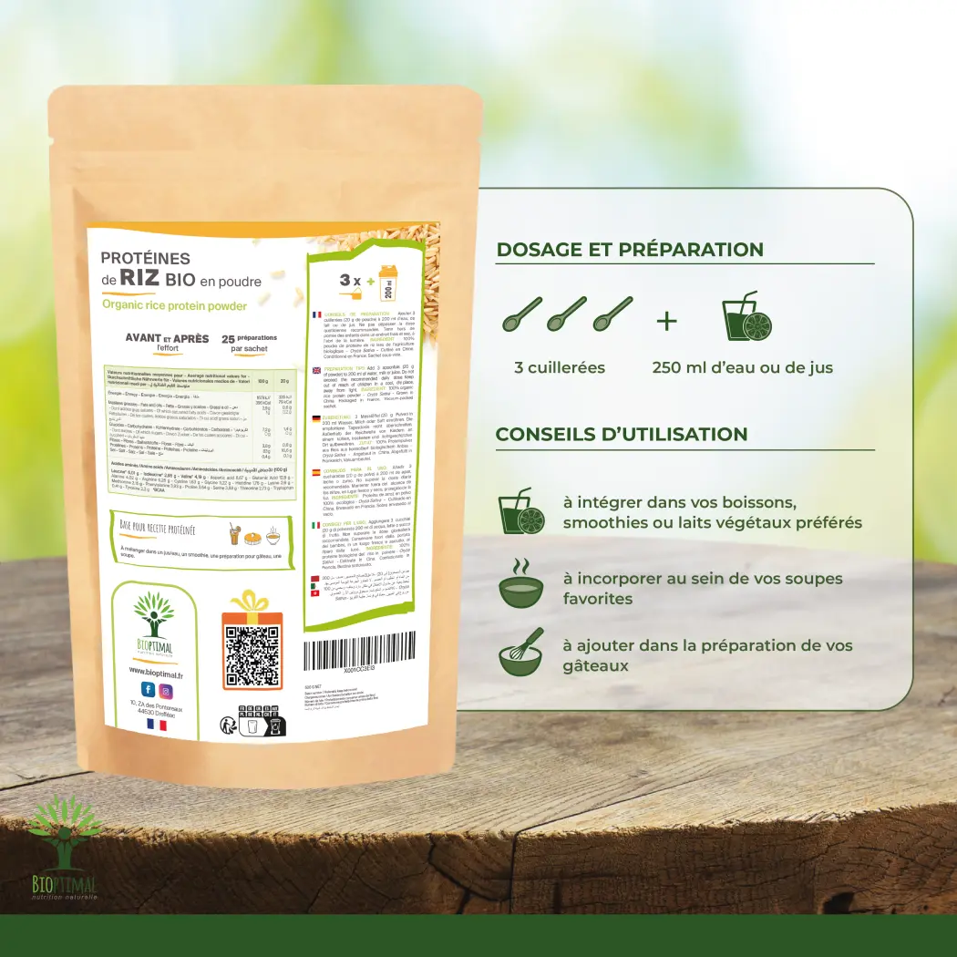 Protéine de riz bio - 500 g — BIOPTIMAL