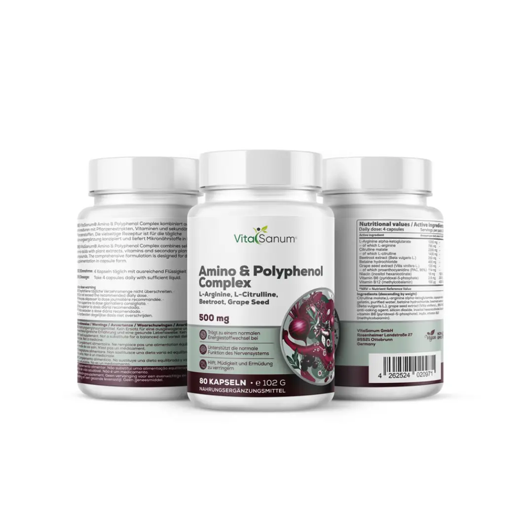 Complexe citrulline, arginine et polyphénols - 80 gélules — VitaSanum