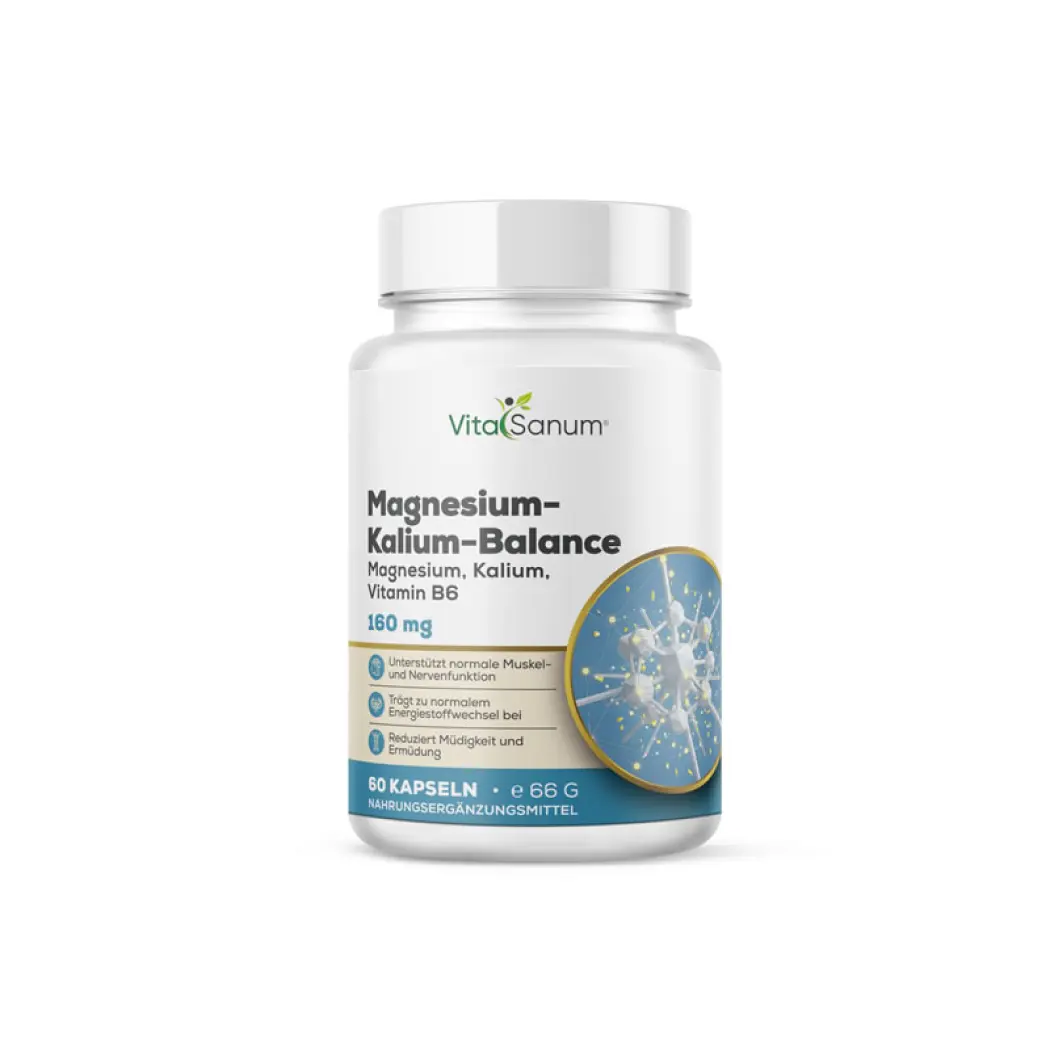 Magnésium 56,25 mg, potassium et vitamine B6 - 60 gélules — VitaSanum