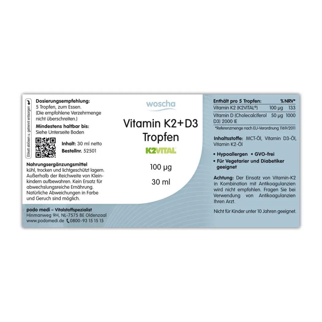 WOSCHA Vitamin K2 + D3 Tropfen — woscha