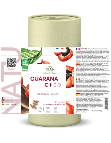 Guarana C+ BIO – 90 Gélules Végétales 