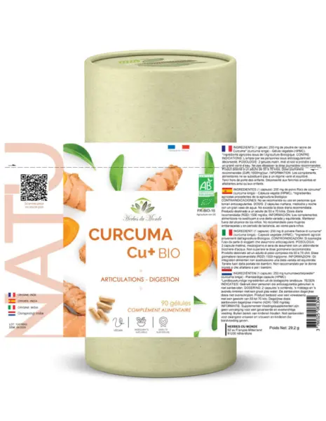 Curcuma Cu+ BIO – 90 Gélules Végétales 