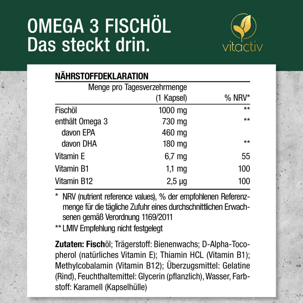 Vitactiv Fischöl Omega 3 1000 — Green Future E-Commerce GmbH