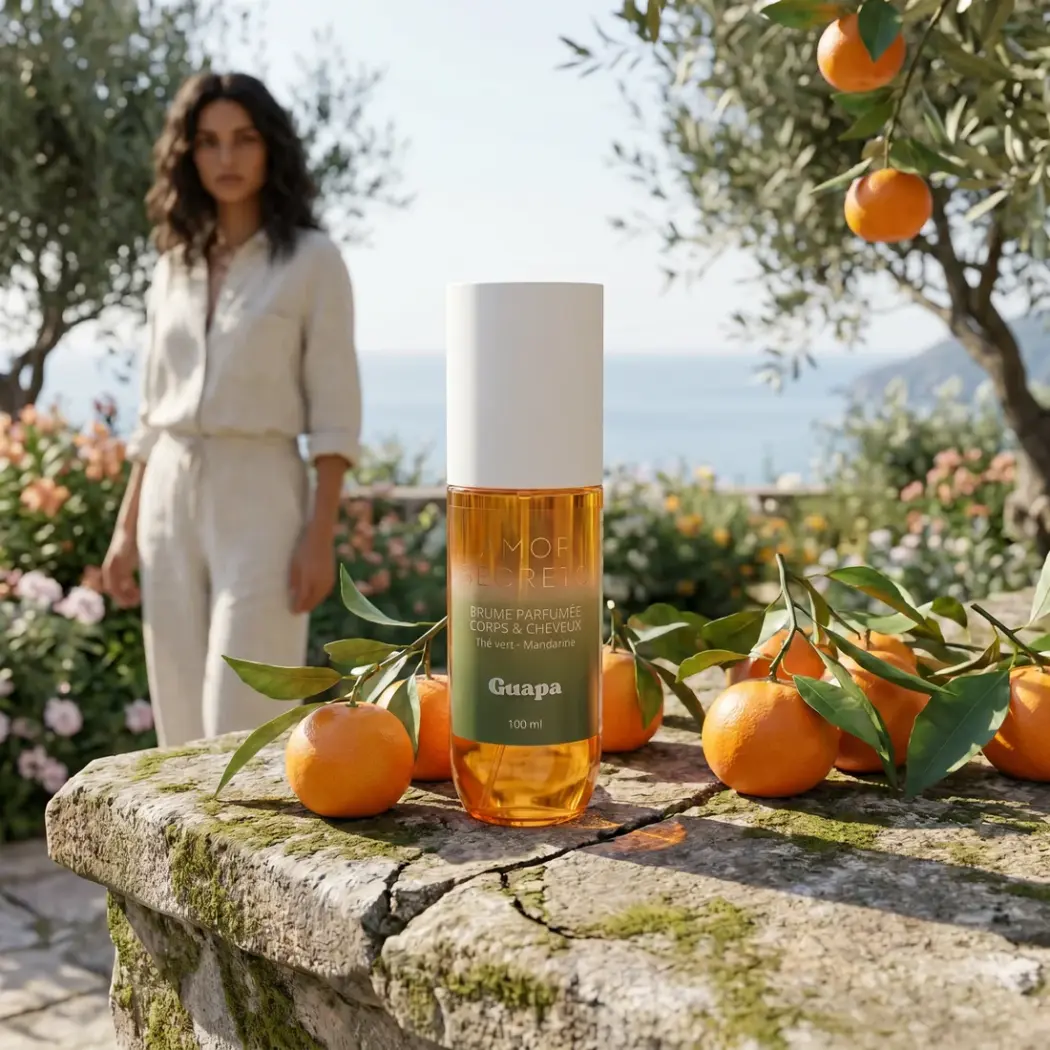 DUFTSPRAY FÜR KÖRPER UND HAARE – GRÜNER TEE & MANDARINE – 100 ML — GUAPA