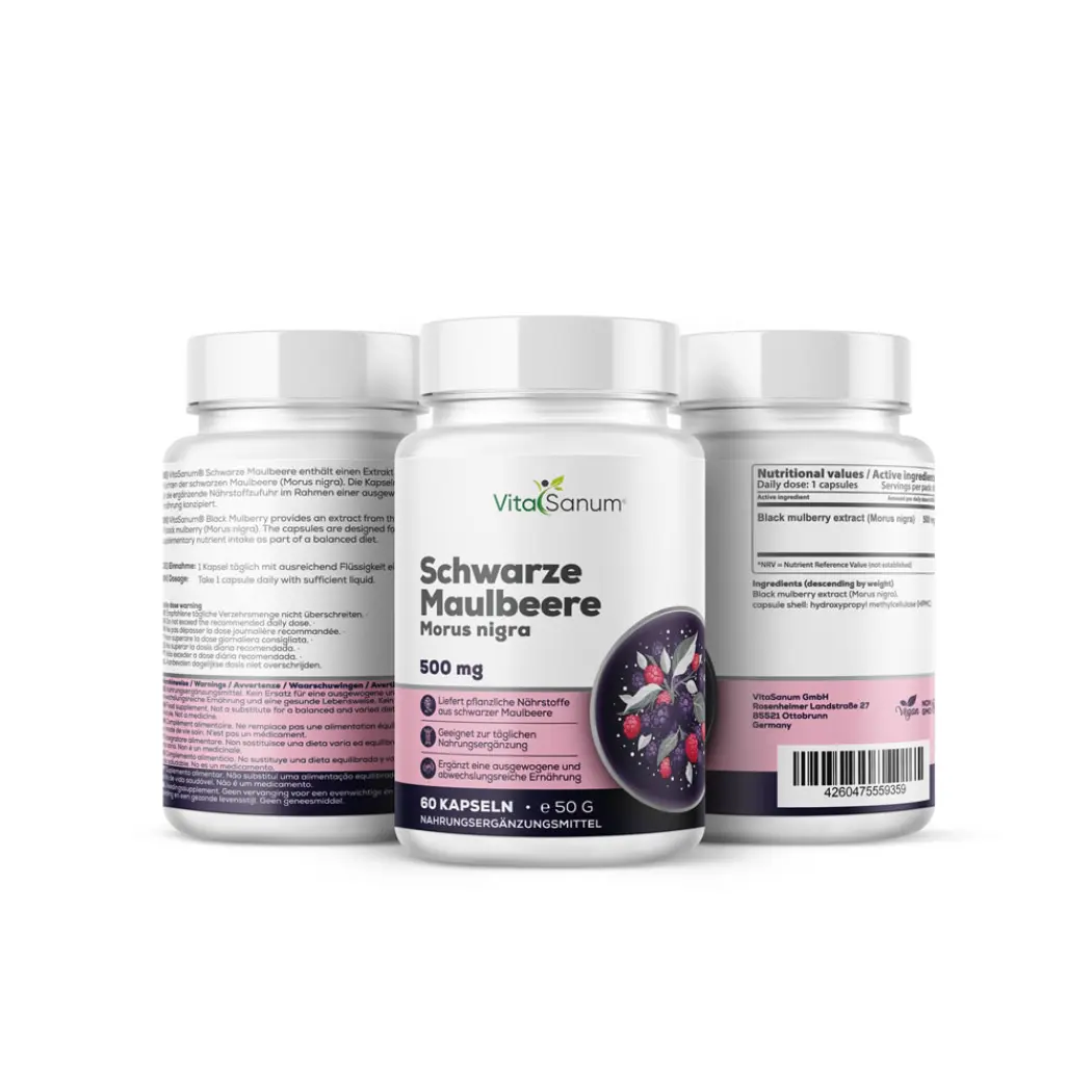 VitaSanum Mûrier noir 500 mg – 60 gélules — VitaSanum