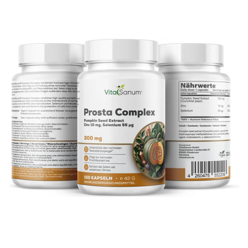 VitaSanum Graines de courge 300 mg, zinc, sélénium – 100 gélules — VitaSanum