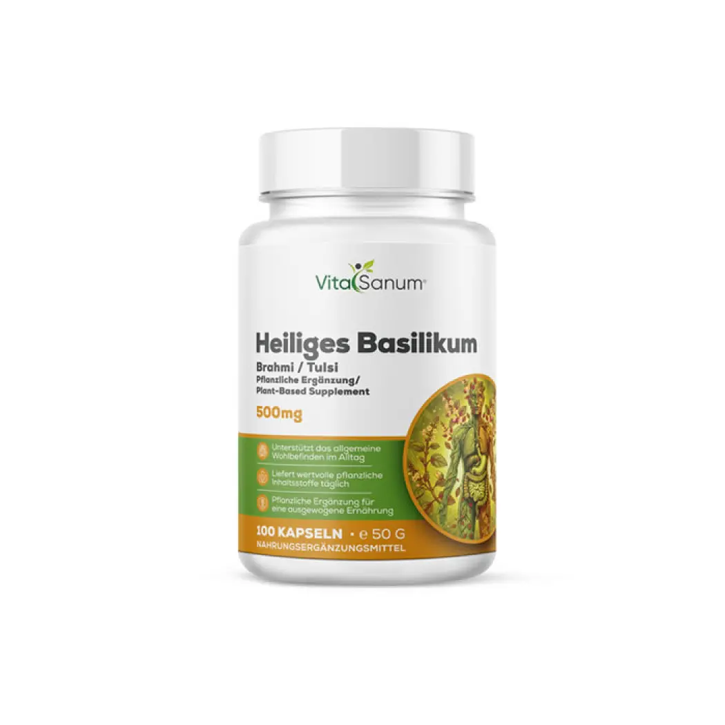 Heiliges Basilikum Tulsi 500 mg - 100 Kapseln — VitaSanum