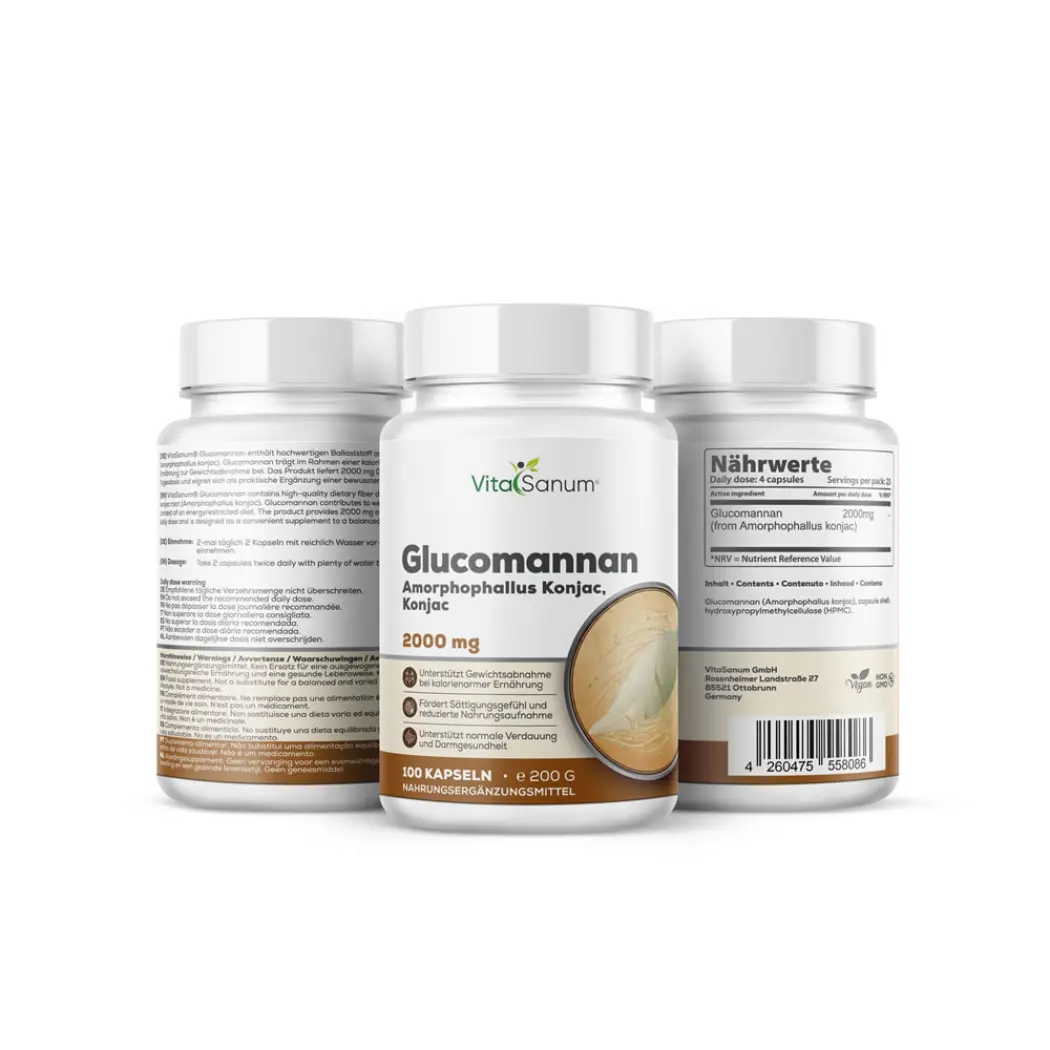 Glucomannane de konjac 2000 mg - 100 gélules — VitaSanum