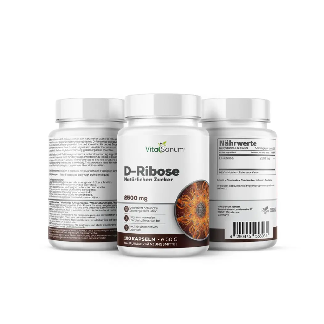 D-Ribose 2500 mg - 100 Kapseln — VitaSanum