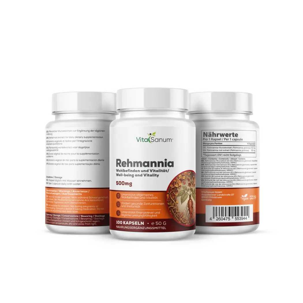 Extrait de rehmannia 500 mg – 100 gélules — VitaSanum
