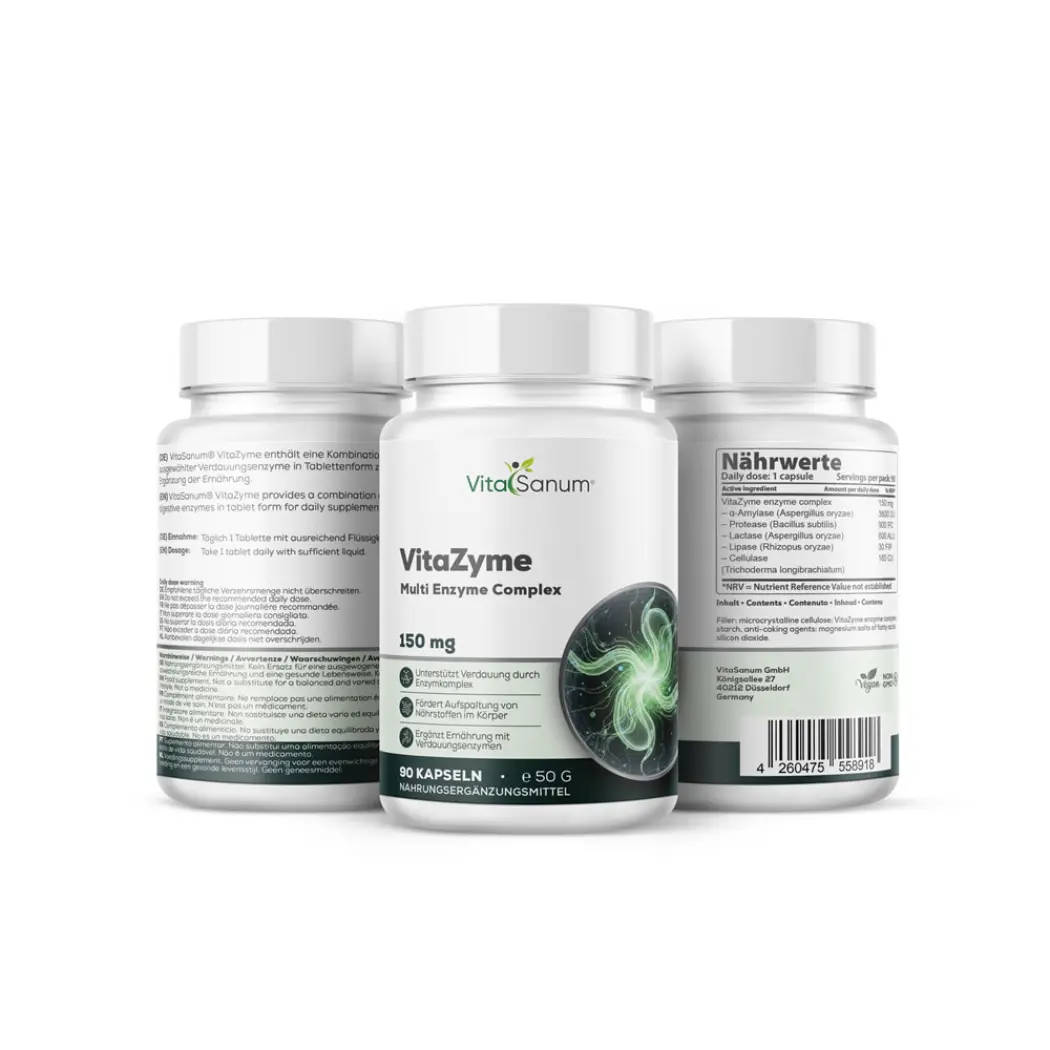 VitaSanum VitaZyme complexe enzymatique 150 mg – 90 comprimés — VitaSanum