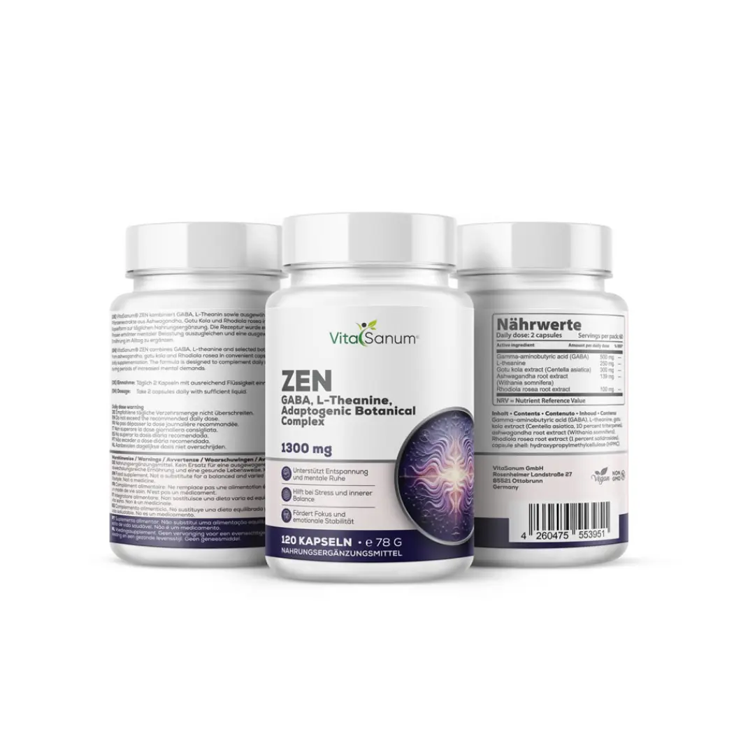 VitaSanum Zen GABA 500 mg et L-théanine 250 mg – 120 gélules — VitaSanum