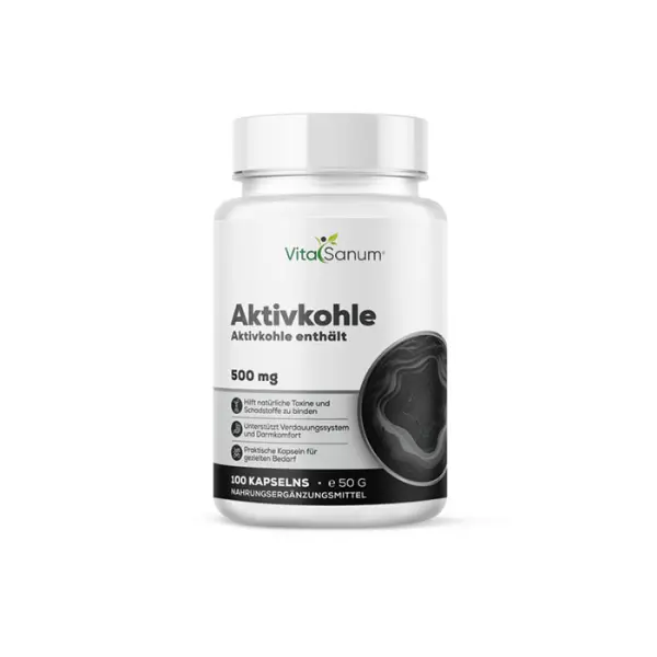 Aktivkohle 1000 mg – 100 Kapseln
