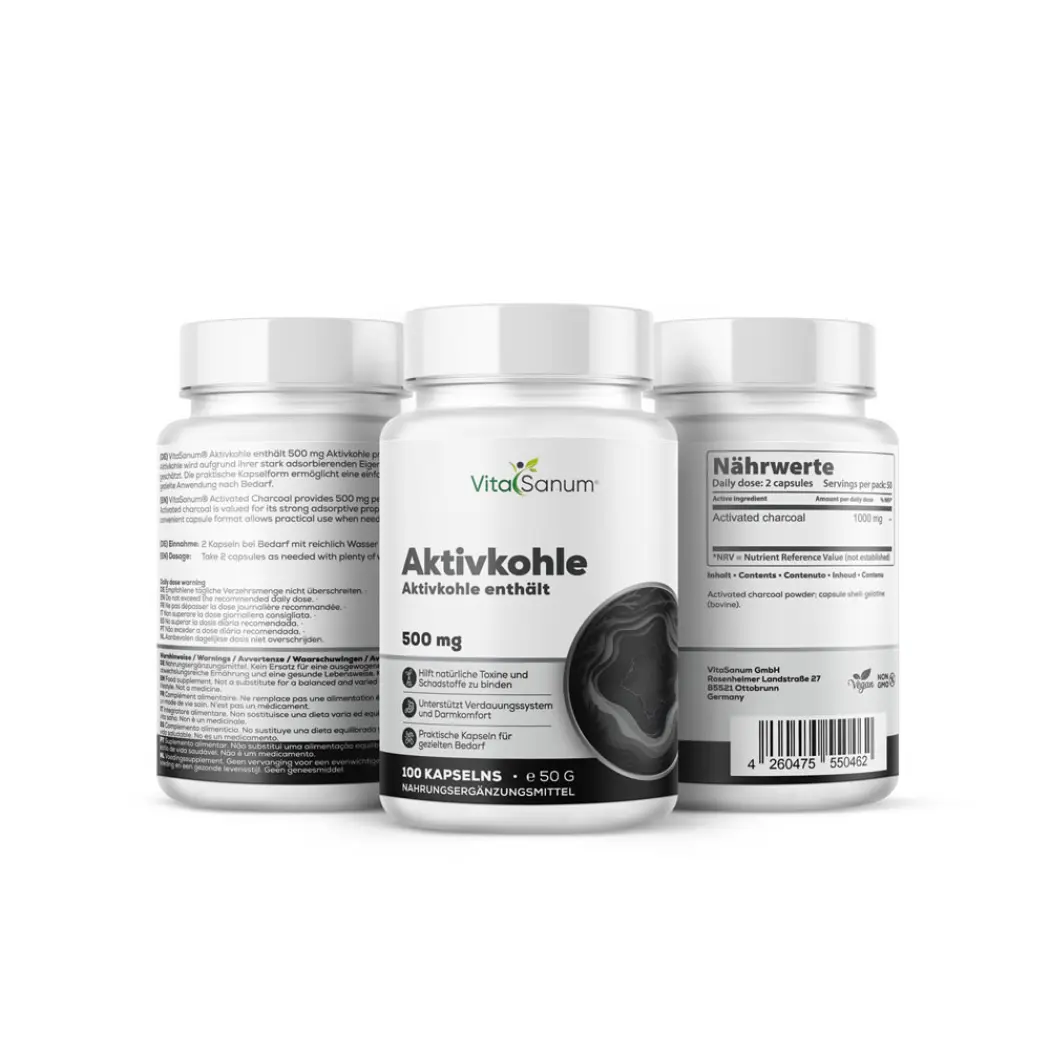 VitaSanum Charbon actif 1000 mg – 100 gélules — VitaSanum