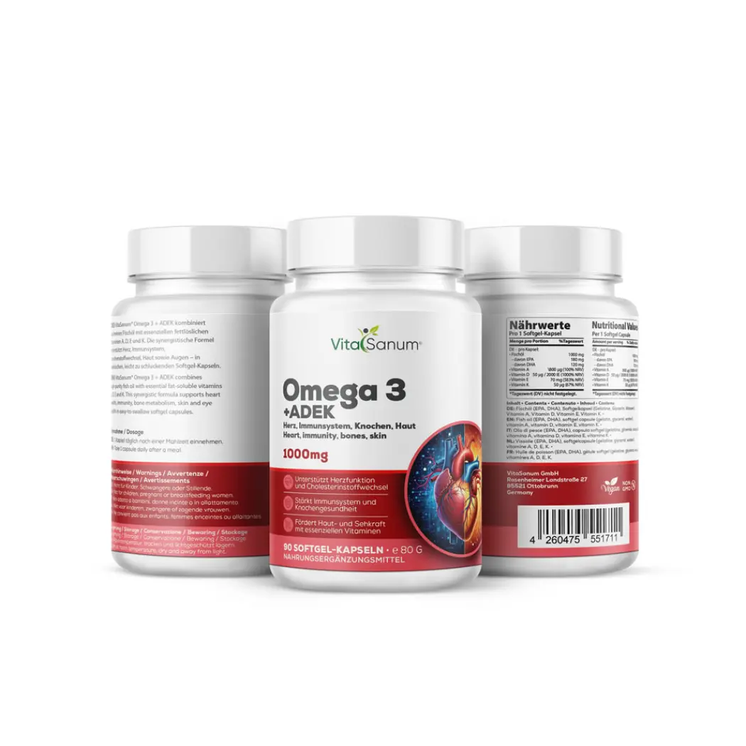 VitaSanum Omega 3 + ADEK 1000 mg 90 Kapseln — VitaSanum
