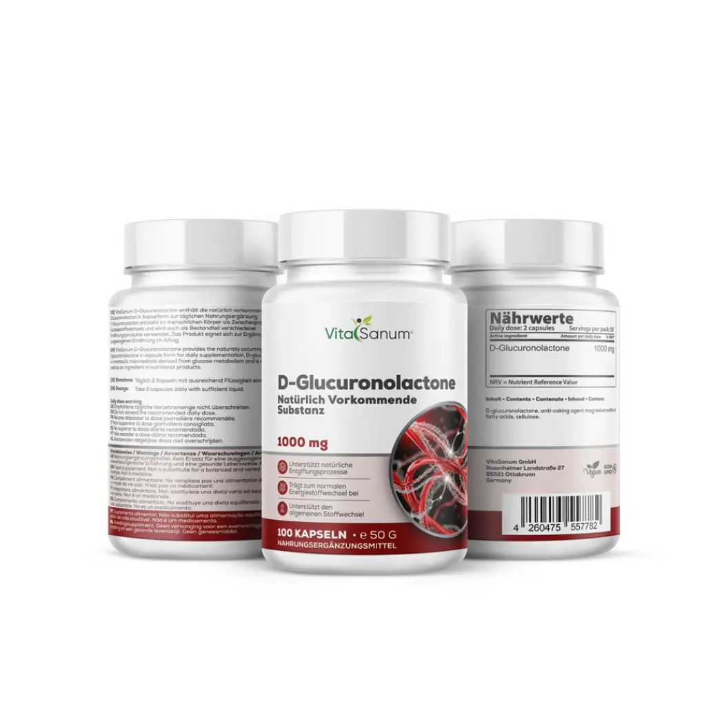 D-Glucuronolacton 1000 mg – 100 Kapseln — VitaSanum