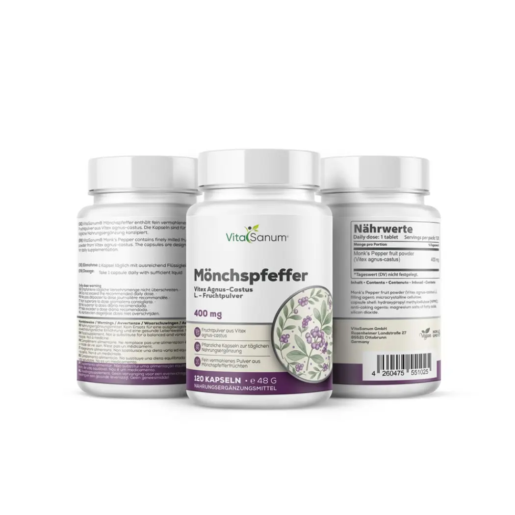 VitaSanum Gattilier (poivre du moine) 400 mg – 120 gélules — VitaSanum