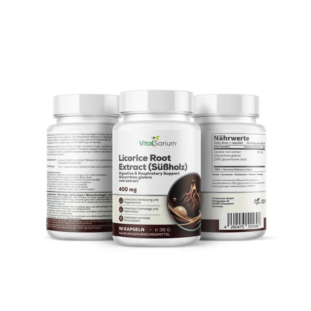 VitaSanum Réglisse Glycyrrhiza glabra 400 mg – 90 gélules — VitaSanum