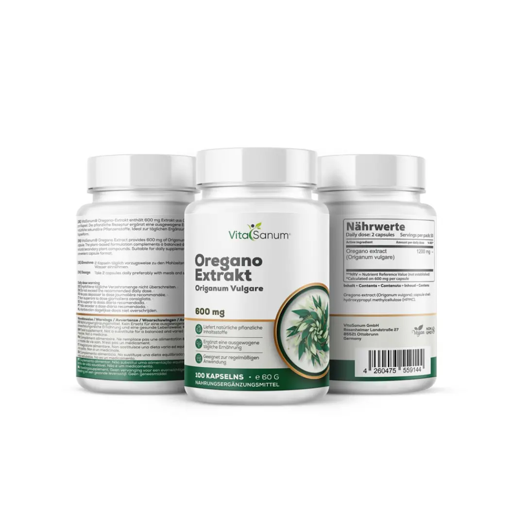 Extrait d'origan 600 mg – 100 gélules — VitaSanum