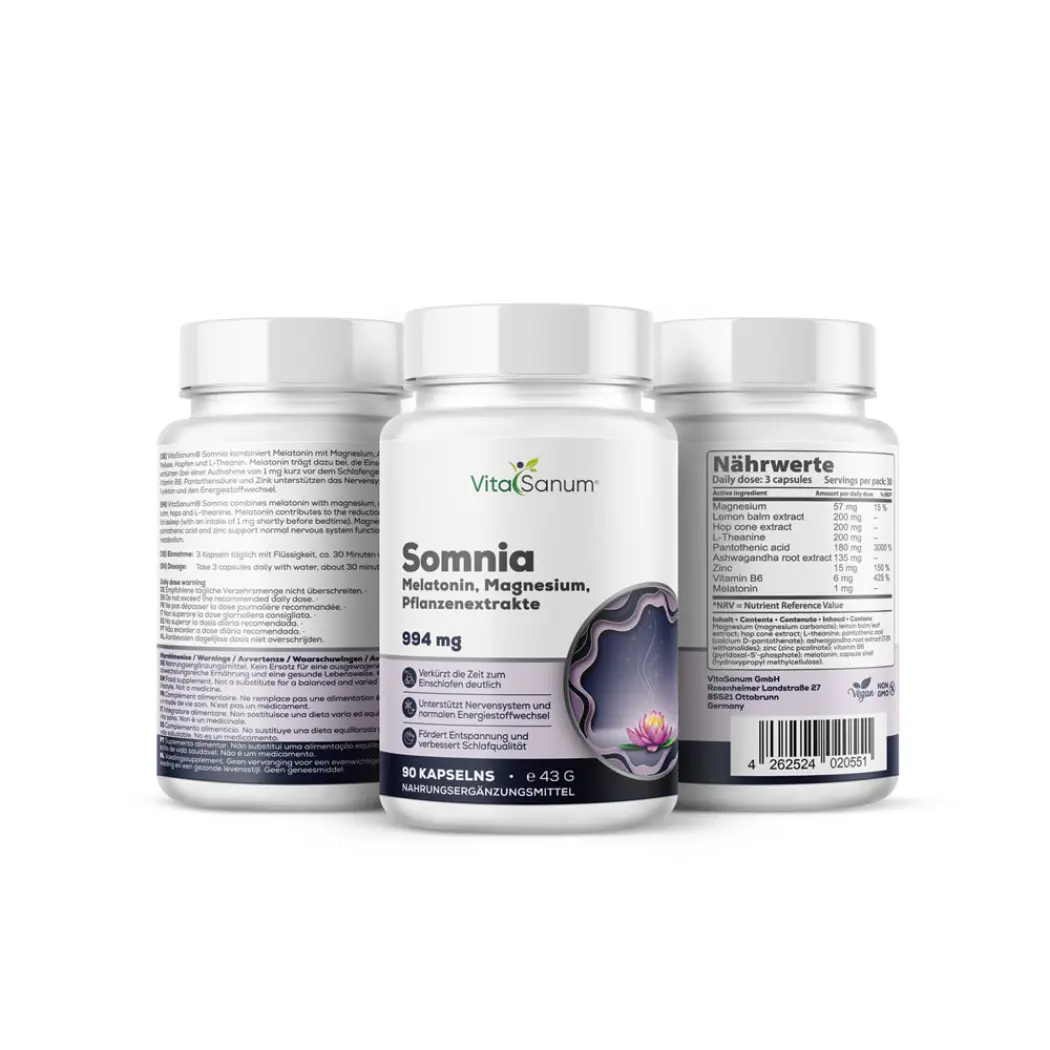 VitaSanum® Somnia Schlafkomplex mit Melatonin, 90 Kapseln — VitaSanum