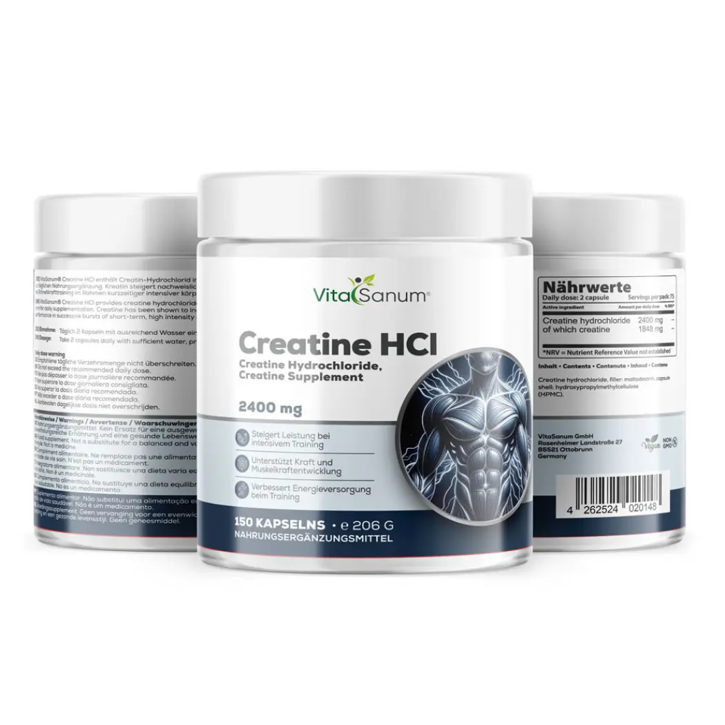 Créatine HCl 2400 mg - 150 gélules — VitaSanum