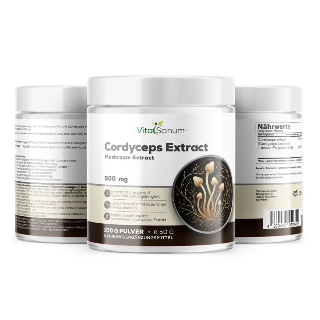 Cordyceps Extrakt 500 mg Tagesportion - Pulver 50 g — VitaSanum