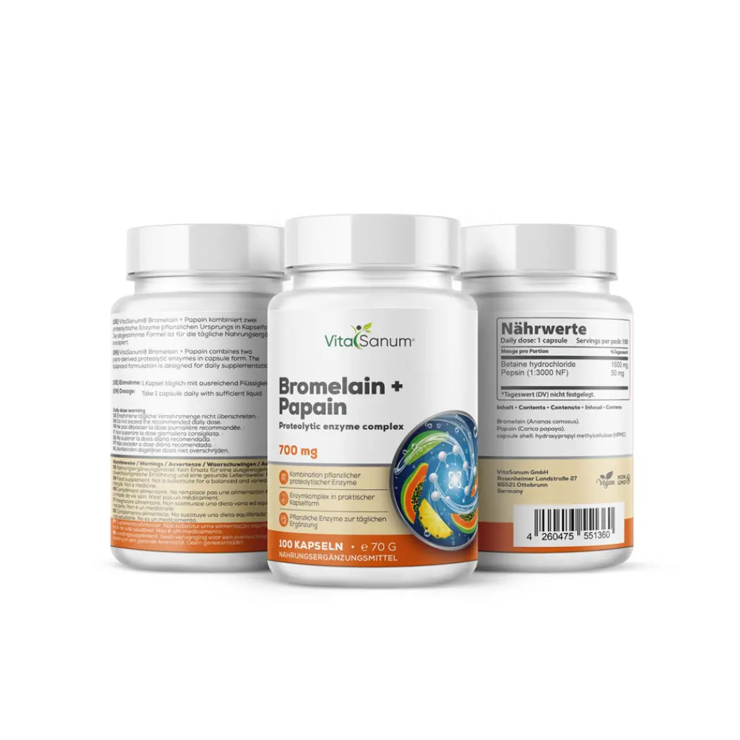VitaSanum® Bromelain + Quercetin + Vitamin C – 90 Kapseln — VitaSanum
