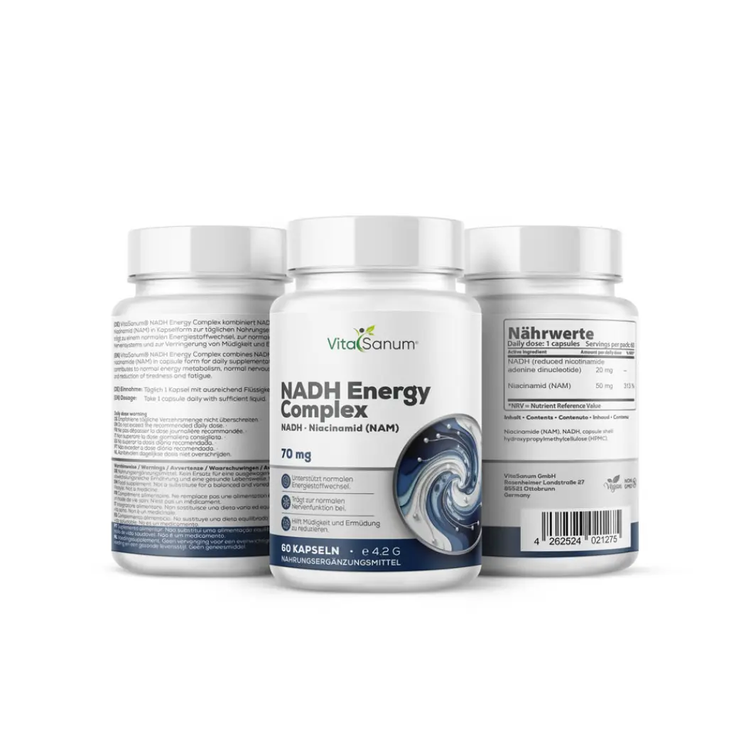 VitaSanum® NADH Energy Complex – NADH & Niacinamid (NAM), 60 Kapseln — VitaSanum