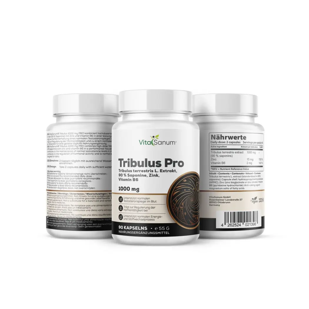 VitaSanum® Tribulus 1000 mg PRO – Zink & Vitamin B6, 90 Kapseln — VitaSanum