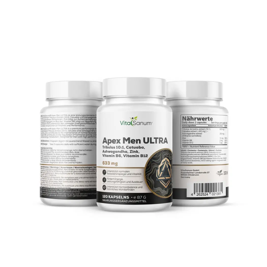 VitaSanum Apex Men ULTRA – Tribulus 10:1, Catuaba, Ashwagandha, Zink — VitaSanum