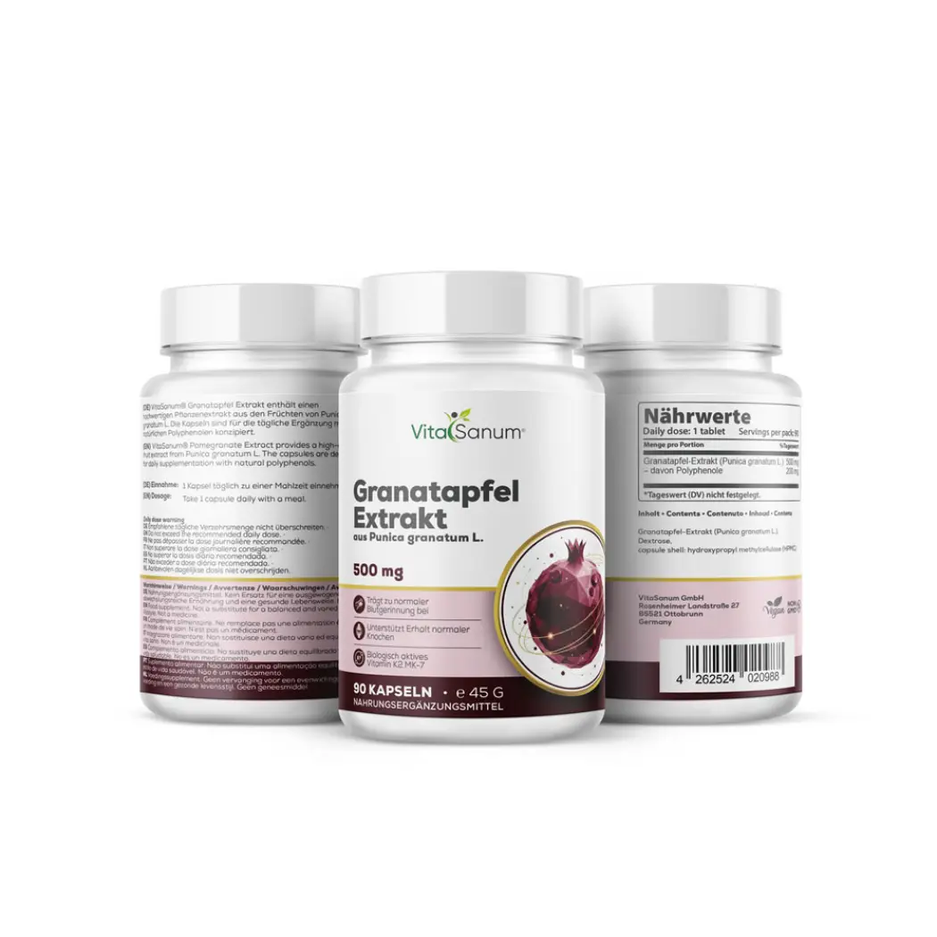 Granatapfel Extrakt 500 mg – 90 Kapseln — VitaSanum