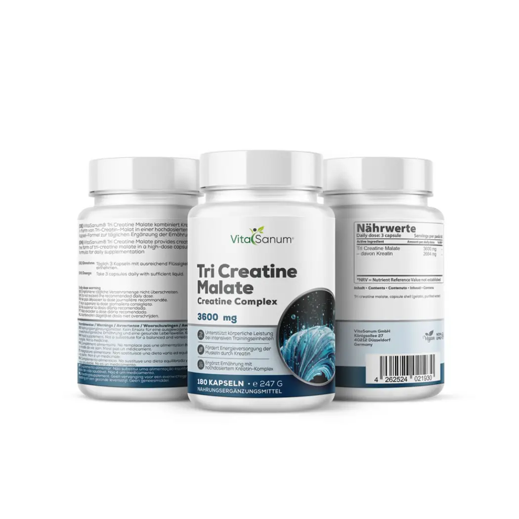 VitaSanum Tri Creatine Malate 3.600 mg – 180 Kapseln — VitaSanum
