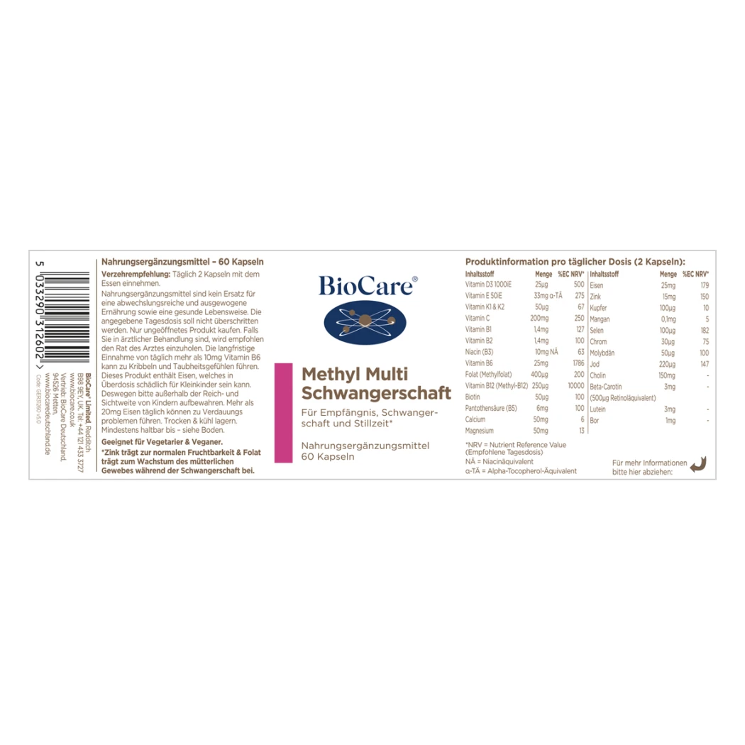Methyl Multi Schwangerschaft - 60 Kapseln — BioCare