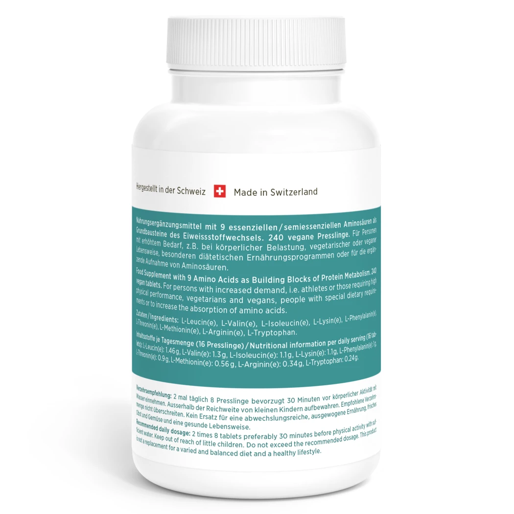 Acides aminés essentiels et L-arginine - 240 comprimés — kingnature