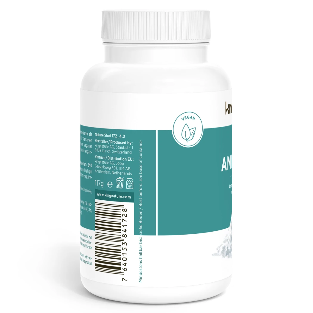 Acides aminés essentiels et L-arginine - 240 comprimés — kingnature