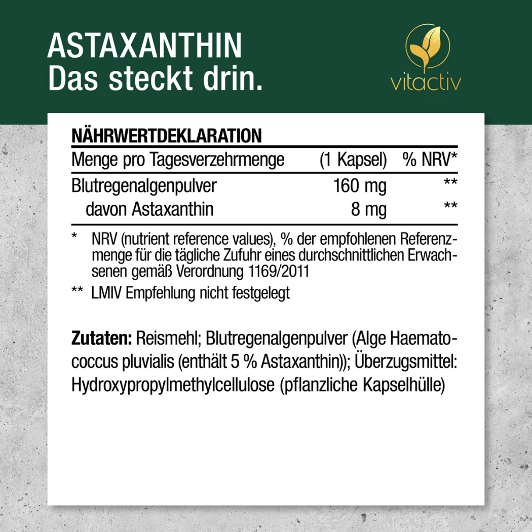 Vitactiv ASTAXANTHIN Kapseln 8 mg — Green Future E-Commerce GmbH