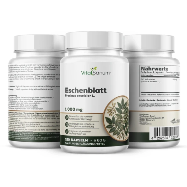 VitaSanum Feuille de frêne 1 000 mg, poudre, 120 gélules
