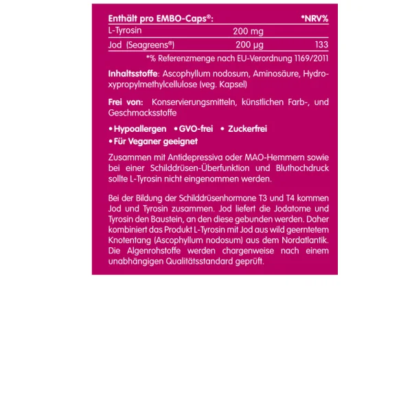 natura felix Iode naturel avec tyrosine
