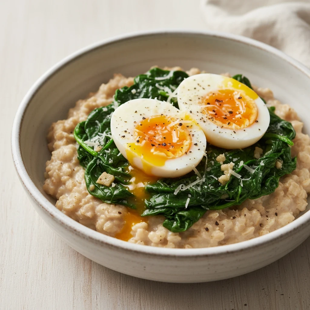 Spinach and Egg Oatmeal