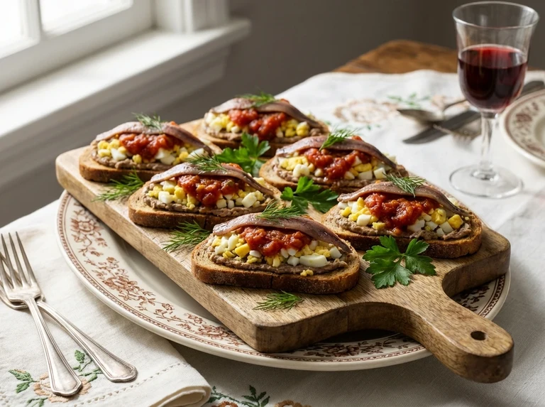 ANCHOVY CANAPÉS WITH TOMATOES