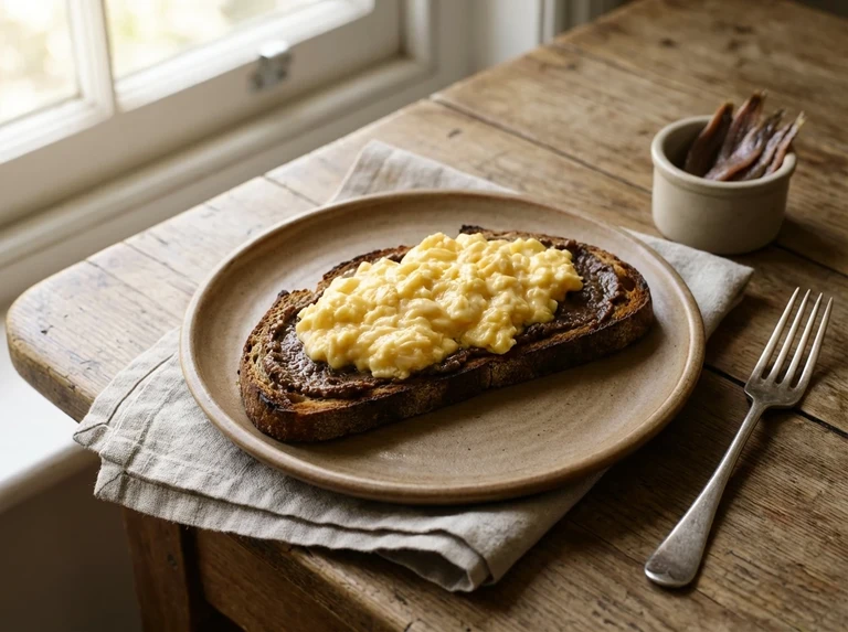 Anchovy Toast with Eggs