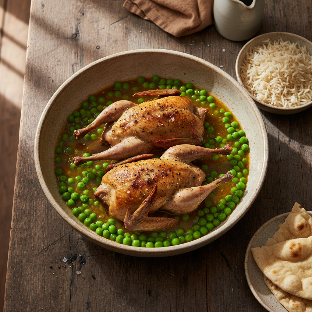 Pigeons with Petit Pois