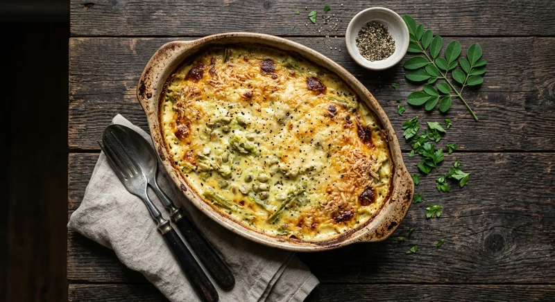 Baked drumstick seeds with cheese