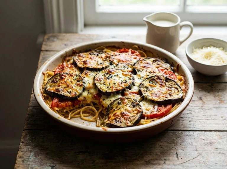 BAKED TOMATO AND EGGPLANT