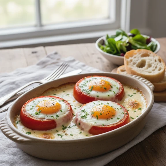 Baked Tomatoes with Eggs
