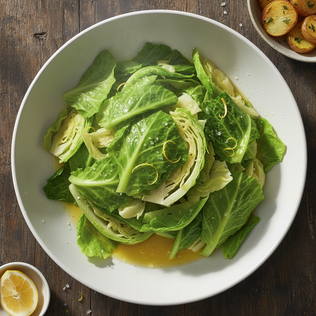 Boiled Young Green Cabbage